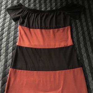 NWOT Black and Orange Striped Dress
